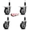 Service Caster 4'' Black Poly Swivel 1-1/8'' Expanding Stem Caster Set 2 Total Lock Brakes, 4PK SCC-EXTTL20S414-PPUB-BLK-2-S-2-118 - alternate 5